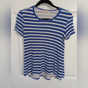 Fighting Eel Blue and White Striped Top Size Small